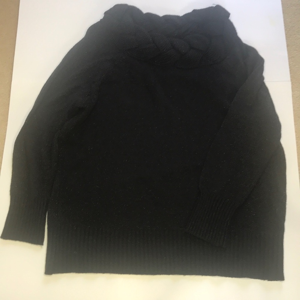 Black Cowl Neck Sweater with 3/4 sleeves